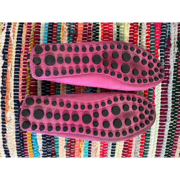 Mercanti Fiorentini Pink Magenta Suede Driving Loafers Sz 8.5 Made in Brazil - Picture 7 of 7